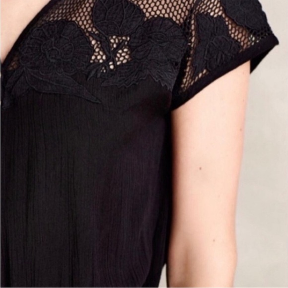 Anthropologie Crinkle Gauze Jumpsuit with Floral Appliqué and Mesh by Lilka
XS - Picture 4 of 16